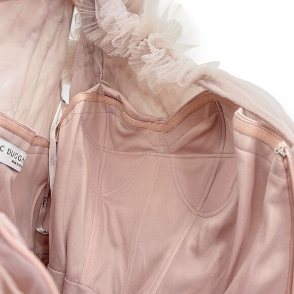 Mac Duggal NEW Tulle‎ Ruffle One Shoulder Mini Dress Pastel Mauve $698 - Size 2 - Picture 12 of 15